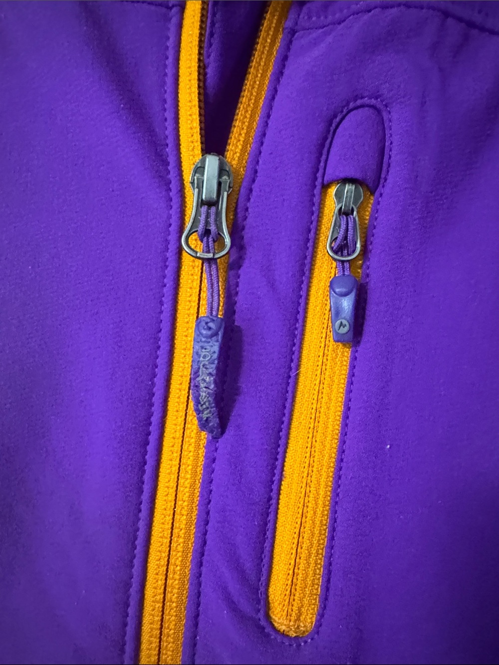 Marmot Purple Softshell Jacket with Orange Accents - Picture 6 of 8